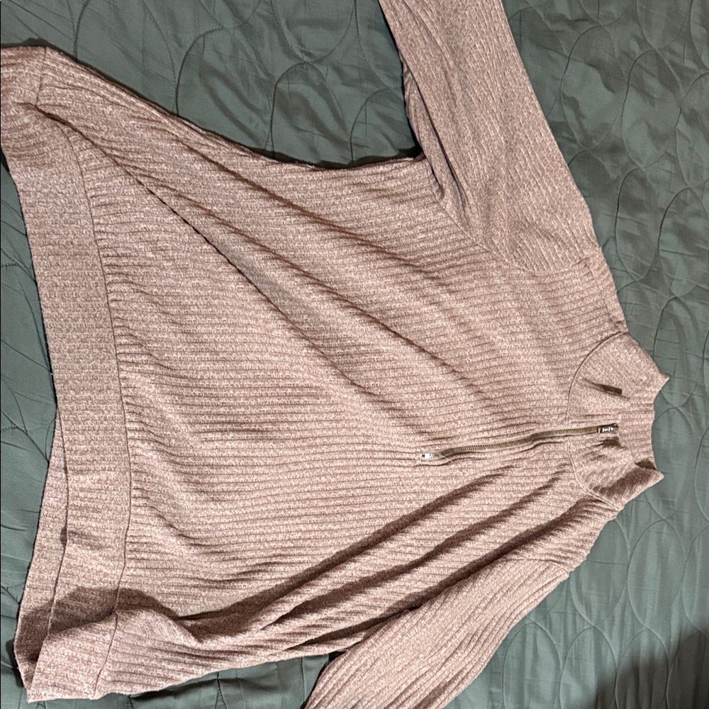 Torrid Taupe Ribbed Zip Sweater